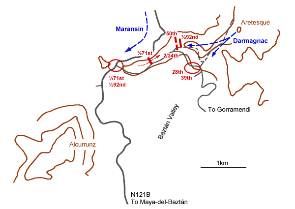 Map of the Battle of Maya (Amaiur)